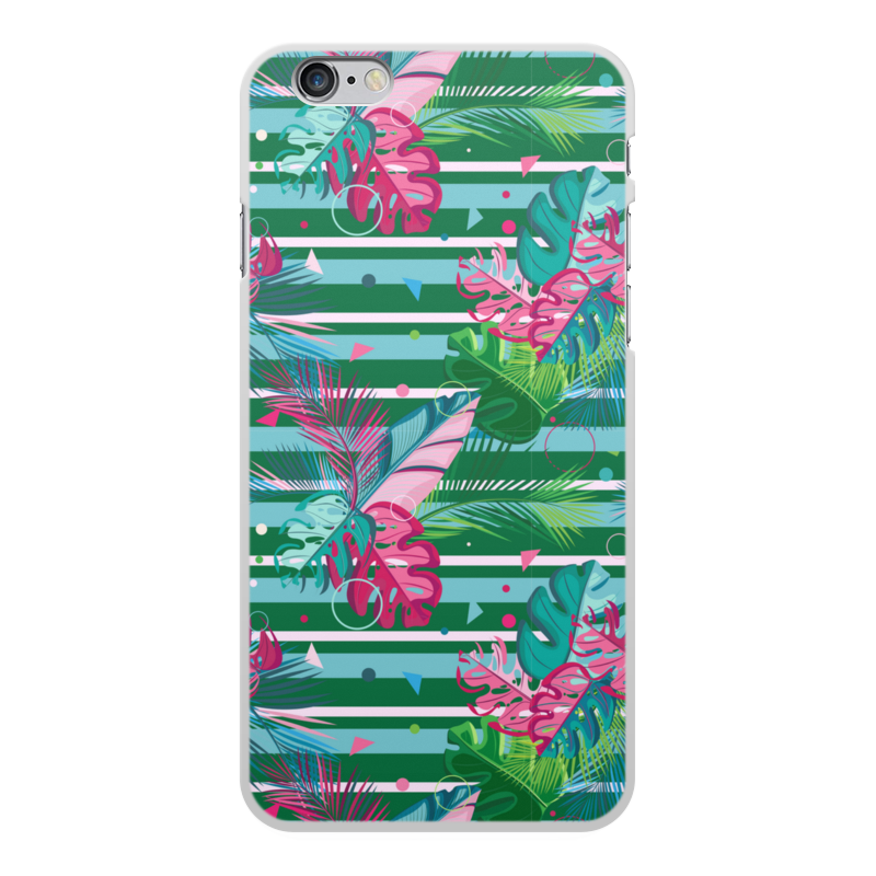 Printio Чехол для iPhone 6 Plus, объёмная печать Полосатые тропики силиконовый чехол на vivo y33s листья для виво ю33с
