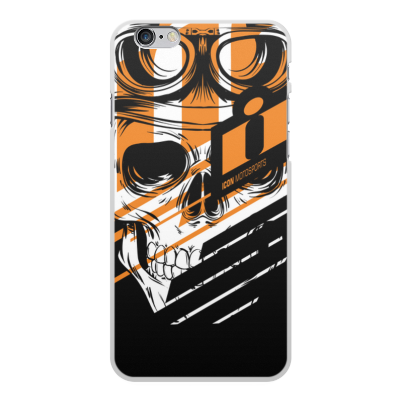 Printio Чехол для iPhone 6 Plus, объёмная печать Череп icon оранжевый цена и фото