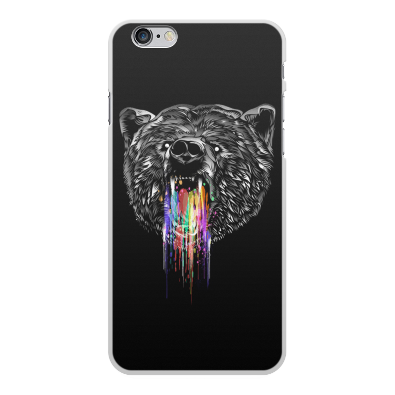Printio Чехол для iPhone 6 Plus, объёмная печать Радужный медведь