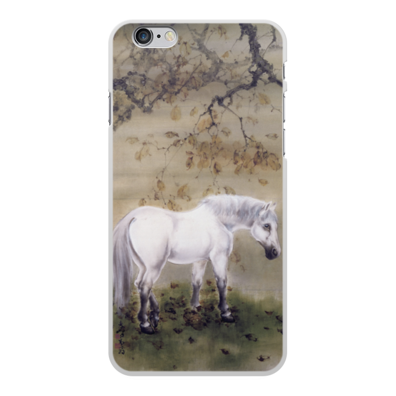 Printio Чехол для iPhone 6 Plus, объёмная печать Белая лошадь (гао цифэн)