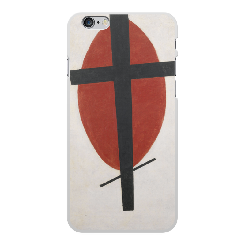 Printio Чехол для iPhone 6 Plus, объёмная печать Супрематизм (черный крест на красном овале) printio чехол для iphone 8 объёмная печать супрематизм черный крест на красном овале