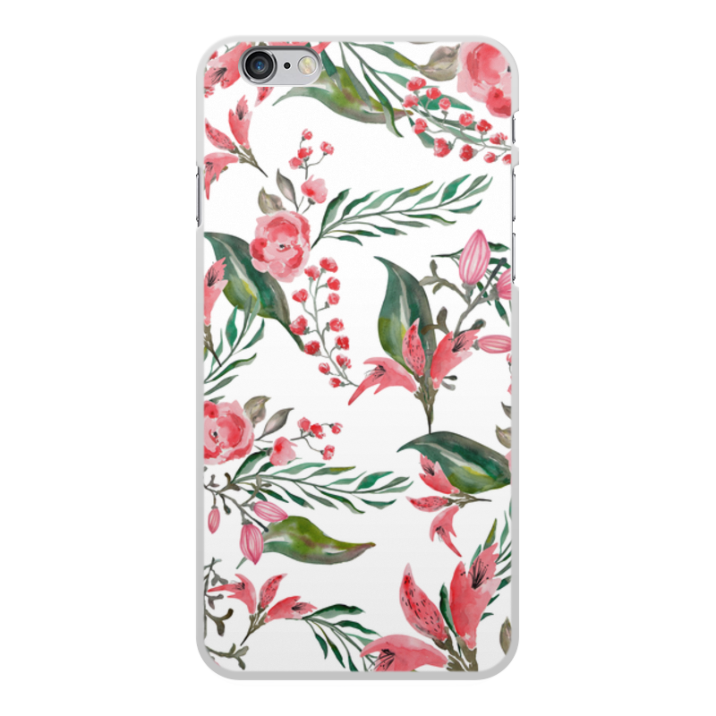 Printio Чехол для iPhone 6 Plus, объёмная печать Цветы на белом ультратонкий силиконовый чехол накладка для zte blade a5 2019 с принтом винтажный цветочный паттерн