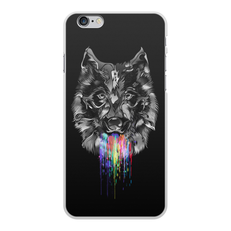 Printio Чехол для iPhone 6 Plus, объёмная печать Радужный волк printio чехол для iphone 6 plus объёмная печать черно белая геометрия