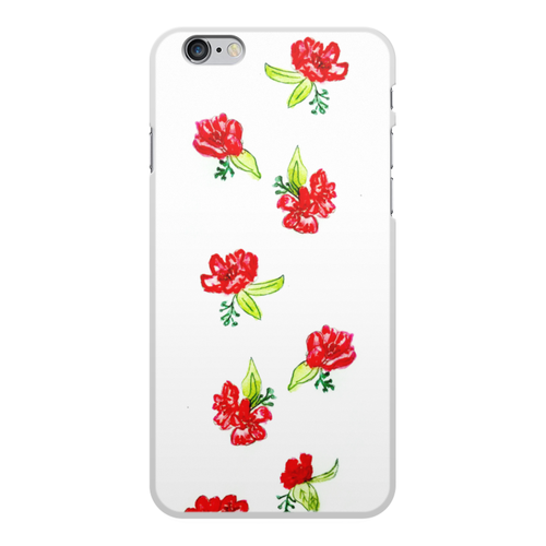 Заказать чехол для iPhone 6/6 Plus в Москве. Чехол для iPhone 6 Plus, объёмная печать Чехол Красные цветы от mrs-snit@yandex.ru - готовые дизайны и нанесение принтов.