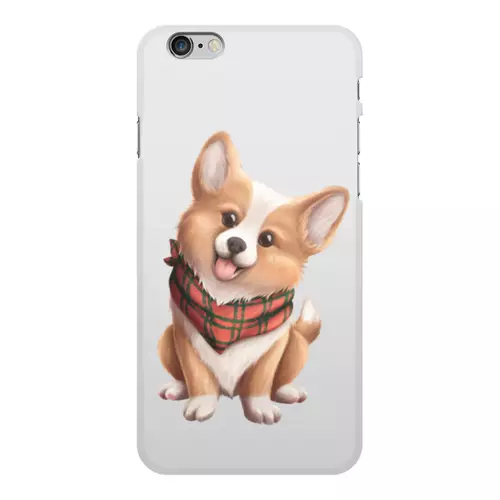 Заказать чехол для iPhone 6/6 Plus в Москве. Чехол для iPhone 6 Plus, объёмная печать Собака корги в шарфе от tigerda  - готовые дизайны и нанесение принтов.