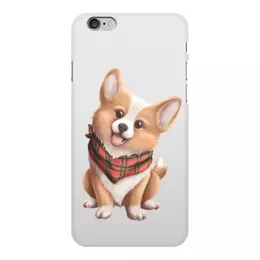 Заказать чехол для iPhone 6/6 Plus в Москве. Чехол для iPhone 6 Plus, объёмная печать Собака корги в шарфе от tigerda  - готовые дизайны и нанесение принтов.