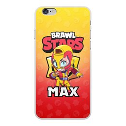 Заказать чехол для iPhone 6/6 Plus в Москве. Чехол для iPhone 6 Plus, объёмная печать BRAWL STARS MAX от geekbox - готовые дизайны и нанесение принтов.