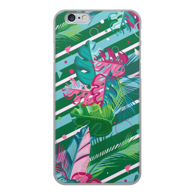 Printio Чехол для iPhone 6, объёмная печать Полосатые тропики силиконовый чехол на realme 6 pro синие листья для реалми 6 про