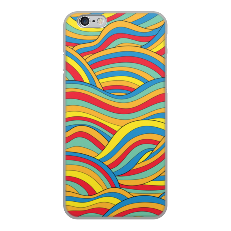 Printio Чехол для iPhone 6, объёмная печать Цветные волны джемпер с абстрактным рисунком волны