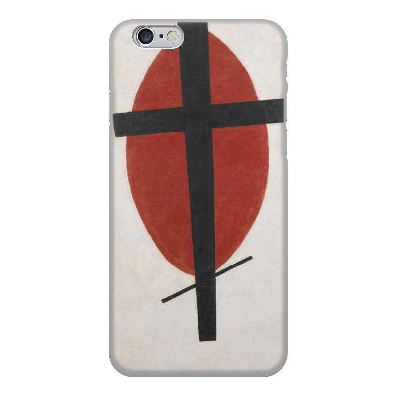 Printio Чехол для iPhone 6, объёмная печать Супрематизм (черный крест на красном овале) printio чехол для samsung galaxy s6 edge объёмная печать супрематизм черный крест на красном овале