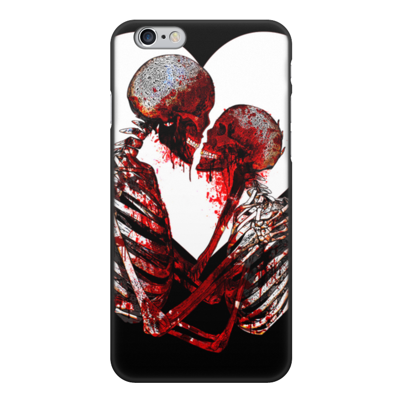 Printio Чехол для iPhone 6, объёмная печать Черная кровь и красный поцелуй