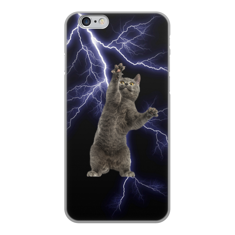 Printio Чехол для iPhone 6, объёмная печать кот и молния