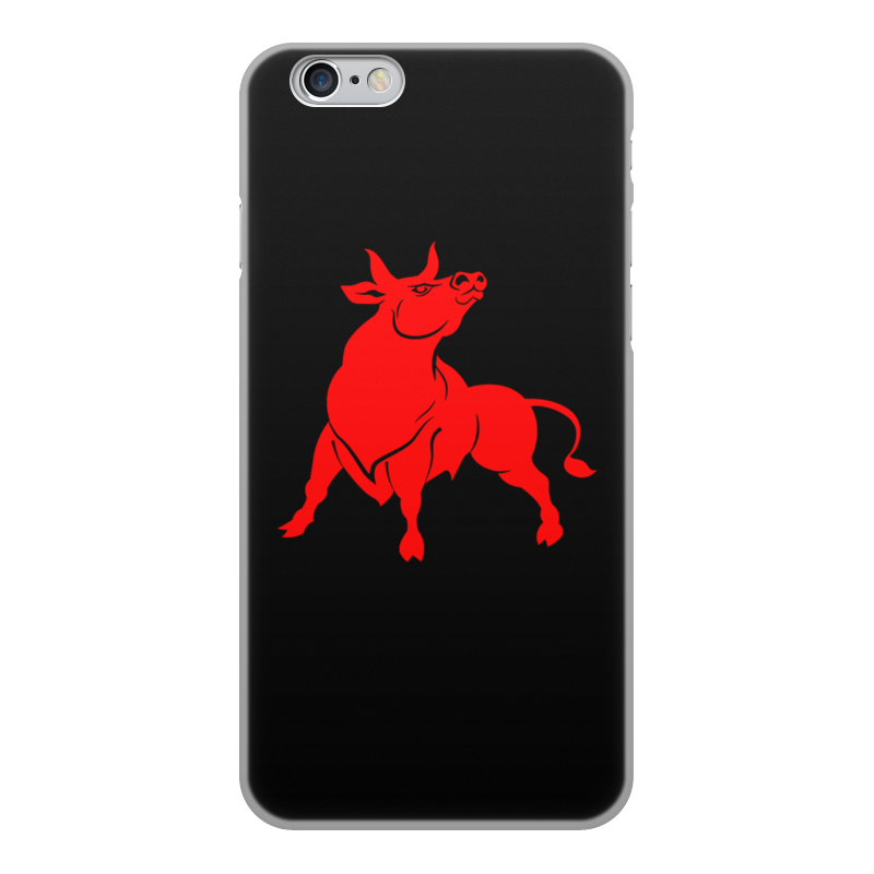 Printio Чехол для iPhone 6, объёмная печать Красный бык printio чехол для iphone 11 объёмная печать год быка 2021