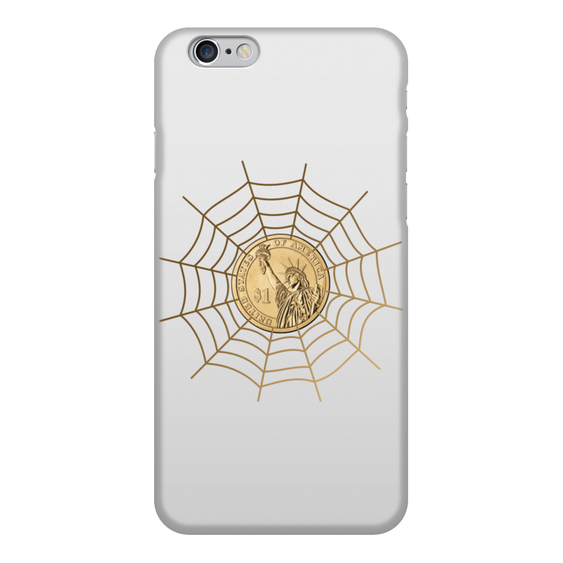 Printio Чехол для iPhone 6, объёмная печать Доллар в паутине. монета кардано золотая монета ада посеребренная монета из физического металла крипто ада с пластиковым чехлом памятная монета для худож