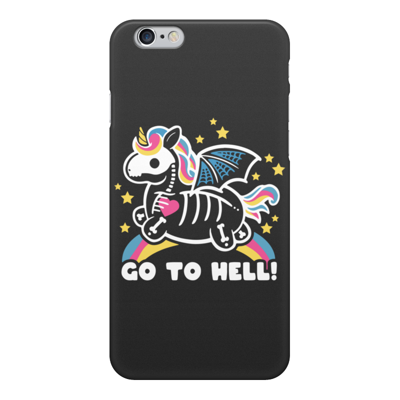 Printio Чехол для iPhone 6, объёмная печать Go to hell unicorn