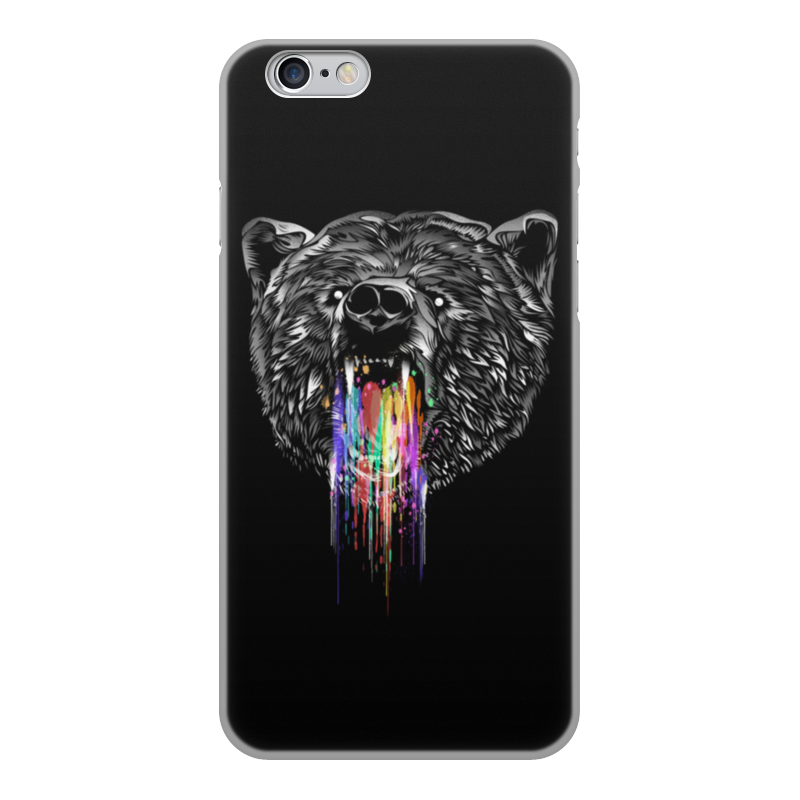 Printio Чехол для iPhone 6, объёмная печать Радужный медведь