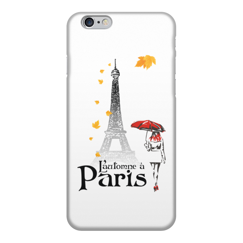 Printio Чехол для iPhone 6, объёмная печать Осень в париже. силиконовый чехол на vivo v15 виво в15 с принтом кот с желтым зонтом