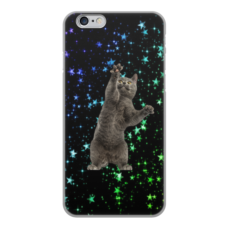 Printio Чехол для iPhone 6, объёмная печать кот и звезды