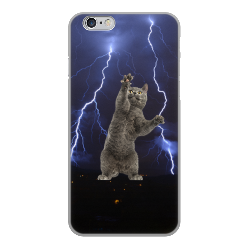 Printio Чехол для iPhone 6, объёмная печать кот и молния