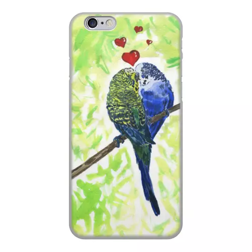 Заказать чехол для iPhone 6/6 Plus в Москве. Чехол для iPhone 6, объёмная печать Влюбленные попугайчики от Olia Shipilova - готовые дизайны и нанесение принтов.