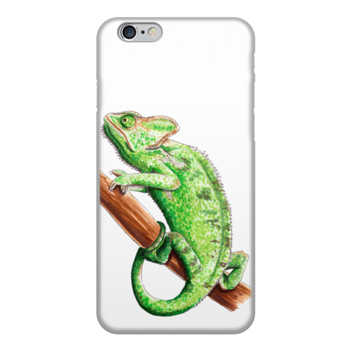 Заказать чехол для iPhone 6/6 Plus в Москве. Чехол для iPhone 6, объёмная печать Зеленый хамелеон на ветке от tigerda  - готовые дизайны и нанесение принтов.