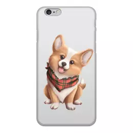 Заказать чехол для iPhone 6/6 Plus в Москве. Чехол для iPhone 6, объёмная печать Собака корги в шарфе от tigerda  - готовые дизайны и нанесение принтов.