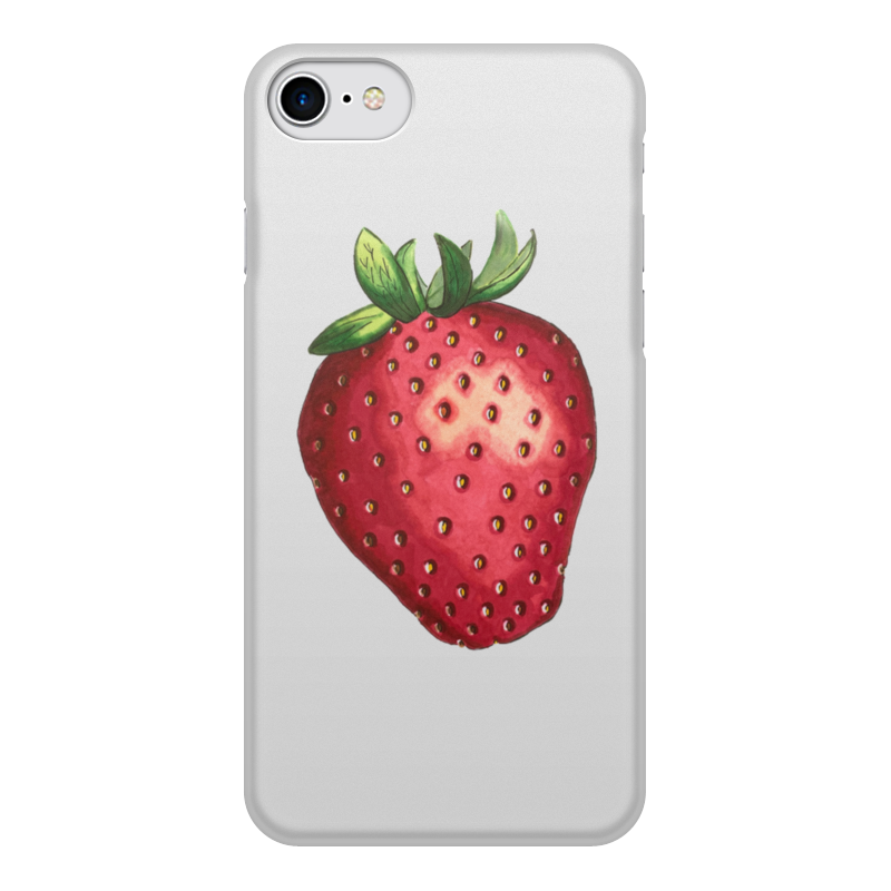 Printio Чехол для iPhone 7, объёмная печать Большая клубничка ультратонкий силиконовый чехол накладка для oppo reno5 lite с принтом ягода в молоке