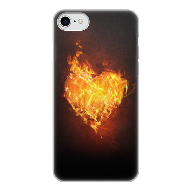 Printio Чехол для iPhone 7, объёмная печать Огненное сердце