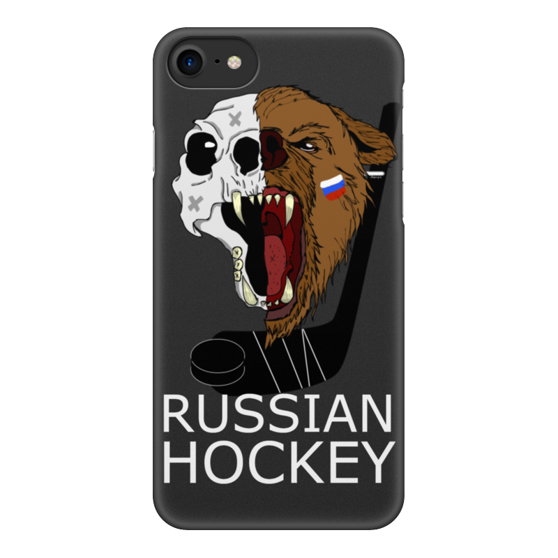 Printio Чехол для iPhone 7, объёмная печать Russian hockey 2018 шайба хоккейная детская динозавр