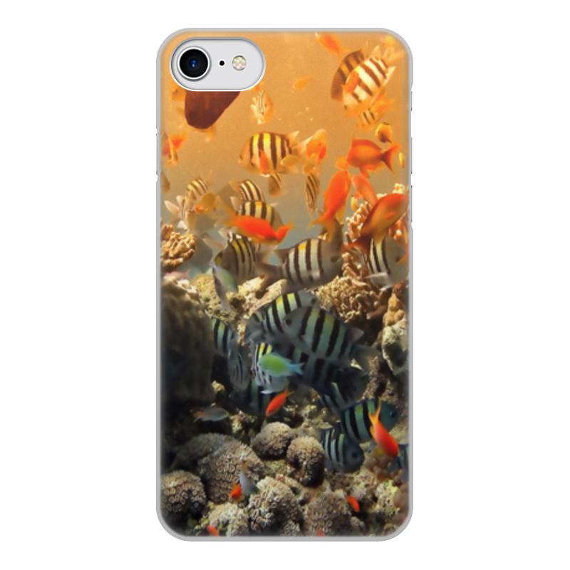 Printio Чехол для iPhone 7, объёмная печать рыбки printio чехол для iphone 11 объёмная печать белые и золотые рыбки