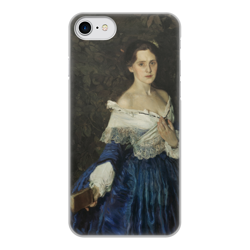 цена Printio Чехол для iPhone 7, объёмная печать Дама в голубом (картина сомова)