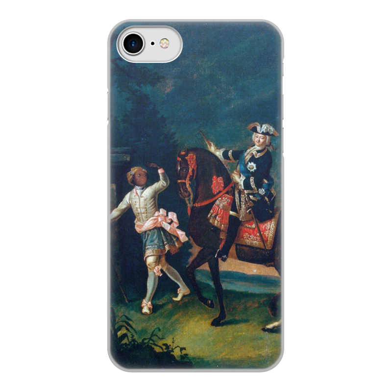 цена Printio Чехол для iPhone 7, объёмная печать Конный портрет елизаветы петровны с арапчонком