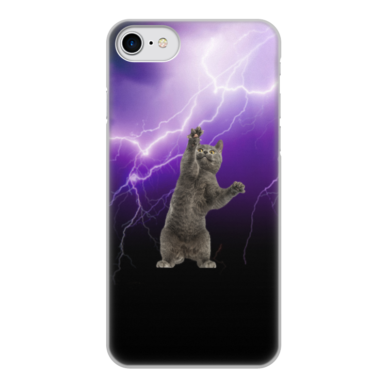 Printio Чехол для iPhone 7, объёмная печать Кот и молния
