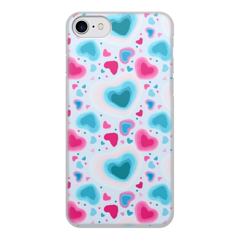 Printio Чехол для iPhone 7, объёмная печать Ледяные сердца силиконовый чехол на xiaomi mi mix 4 розовые сердца для сяоми ми микс 4