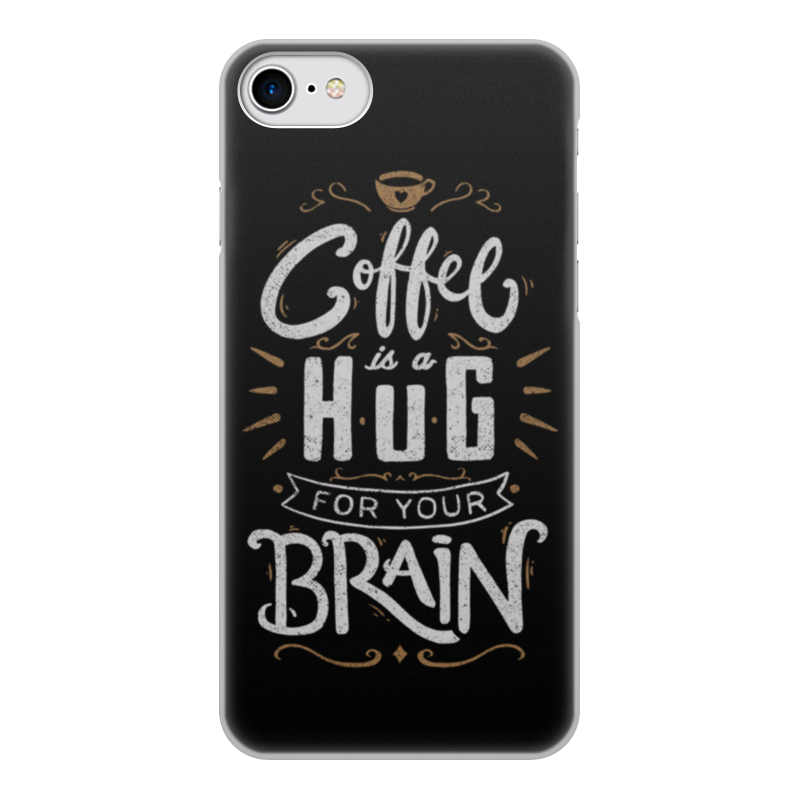 Printio Чехол для iPhone 7, объёмная печать Кофе для мозга