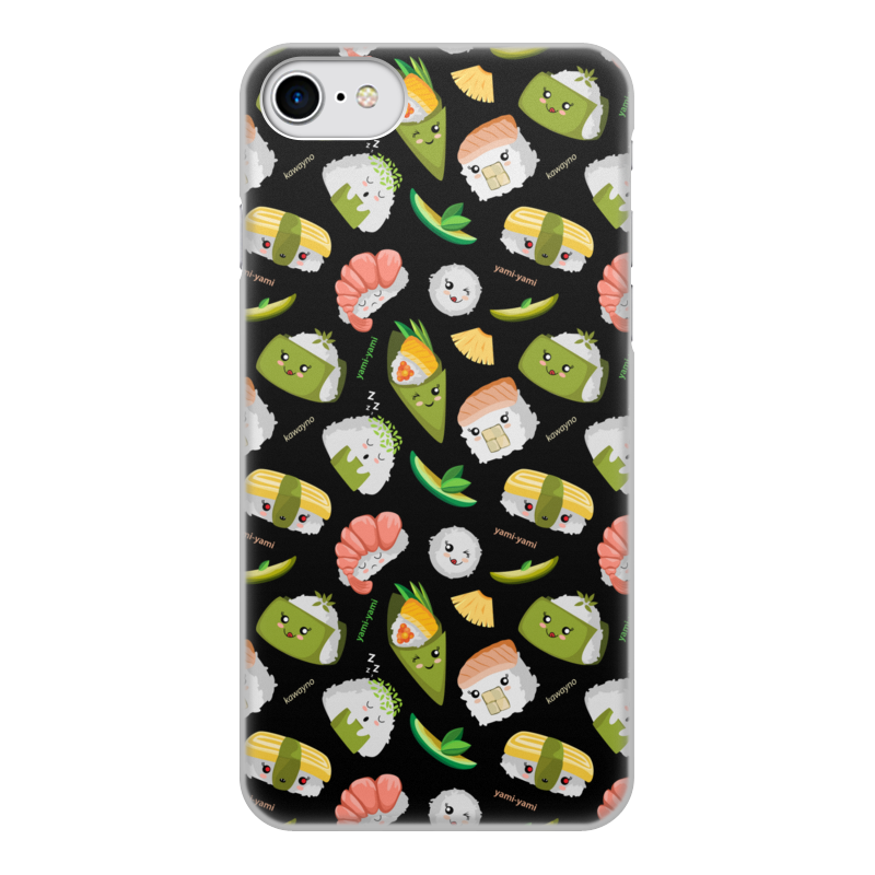 Printio Чехол для iPhone 7, объёмная печать Кавайные суши printio чехол для iphone 7 plus объёмная печать море суши