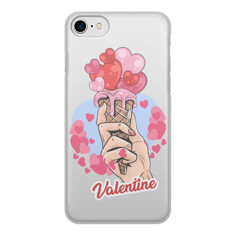 Printio Чехол для iPhone 7, объёмная печать Valentine's day матовый soft touch силиконовый чехол на tecno camon 17p техно камон 17р с 3d принтом grand wolf черный