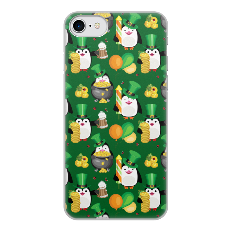 Printio Чехол для iPhone 7, объёмная печать Веселые пингвины силиконовый чехол на vivo x21s кот на зеленом для виво икс21 с