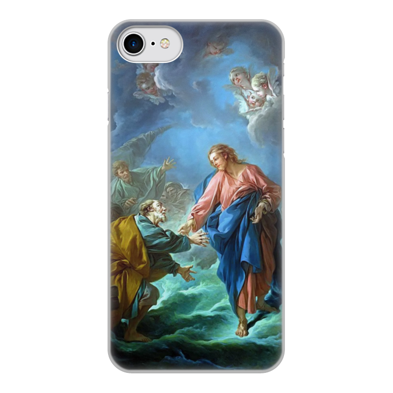 Printio Чехол для iPhone 7, объёмная печать Святой петр, пробующий идти по воде