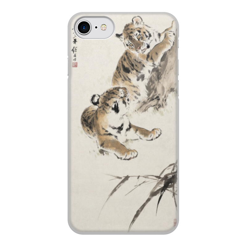 Printio Чехол для iPhone 7, объёмная печать Два тигра (гао цифэн)