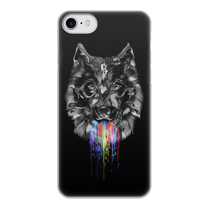 Printio Чехол для iPhone 7, объёмная печать Радужный волк printio чехол для iphone 8 объёмная печать радужный волк