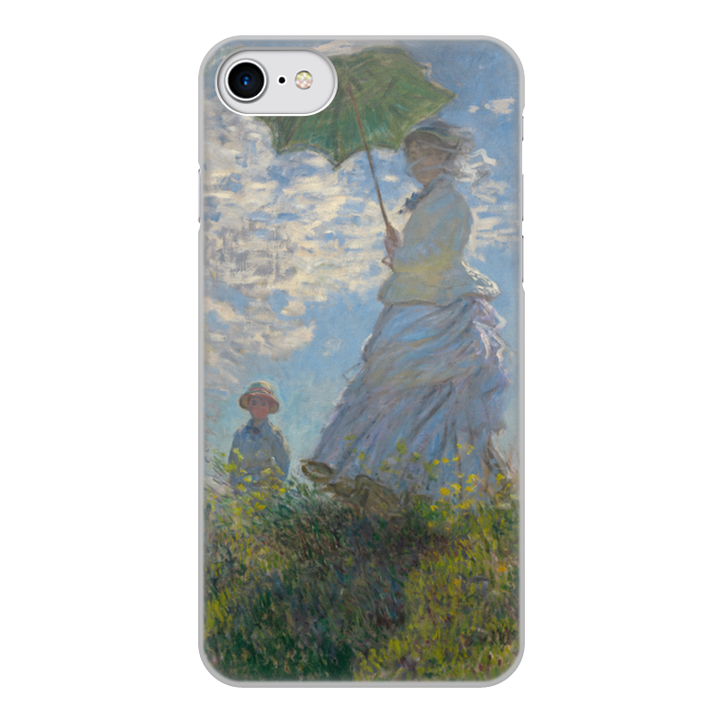 Printio Чехол для iPhone 7, объёмная печать Дама с зонтиком — мадам моне со своим сыном