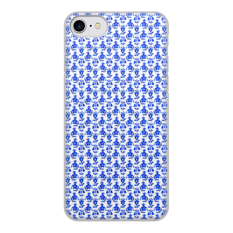 Printio Чехол для iPhone 7, объёмная печать Голубые цветы
