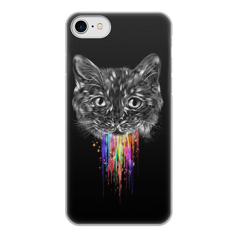 Printio Чехол для iPhone 7, объёмная печать Радужный кот