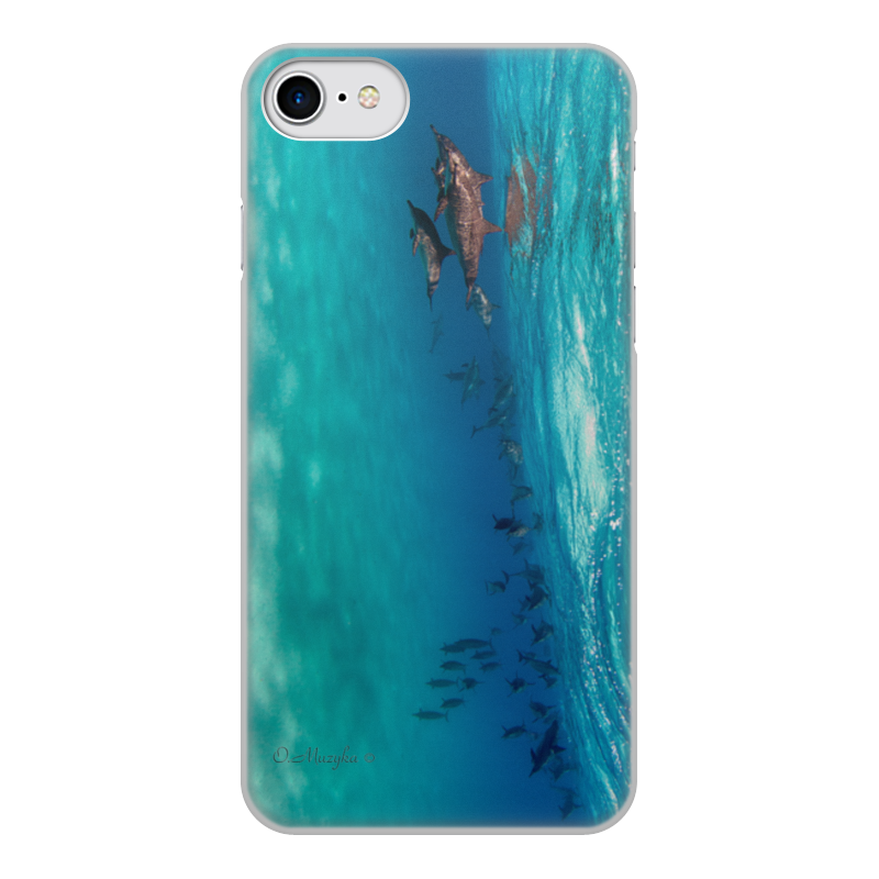 Printio Чехол для iPhone 7, объёмная печать Стая дельфинов