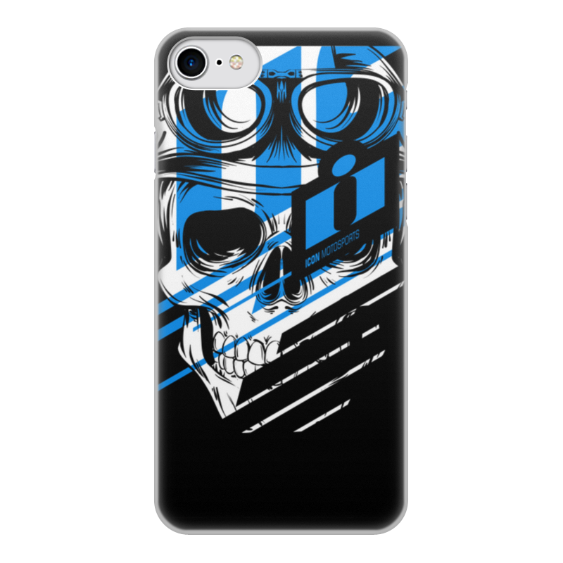 Printio Чехол для iPhone 7, объёмная печать Череп icon синий