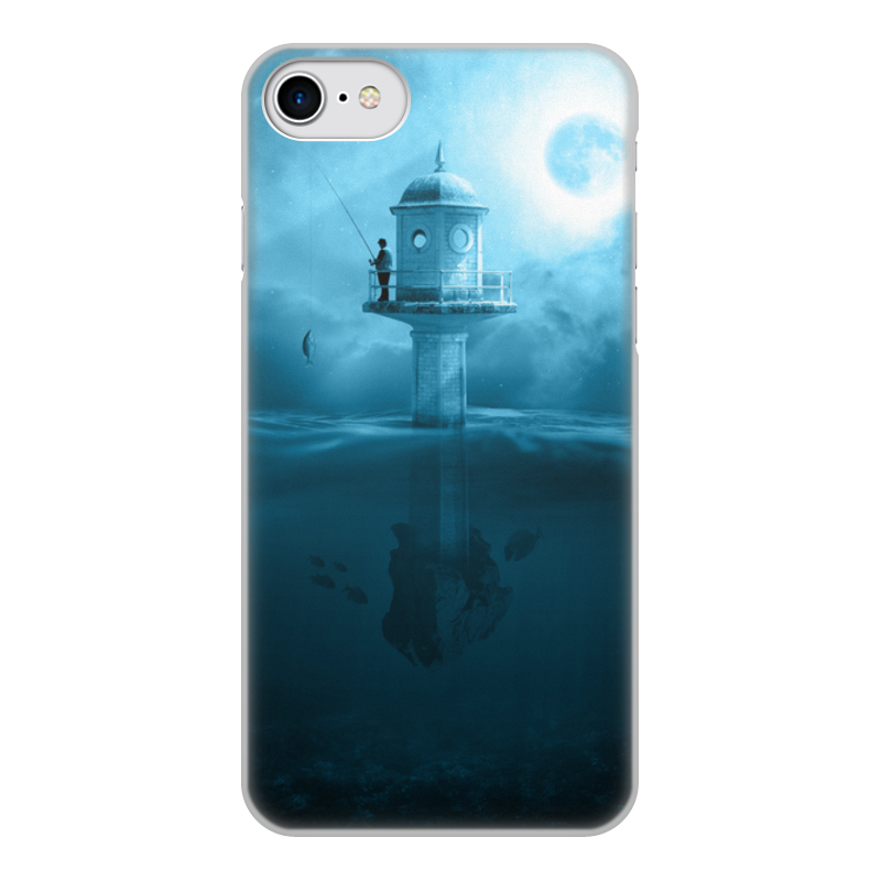 Printio Чехол для iPhone 7, объёмная печать Ночная рыбалка