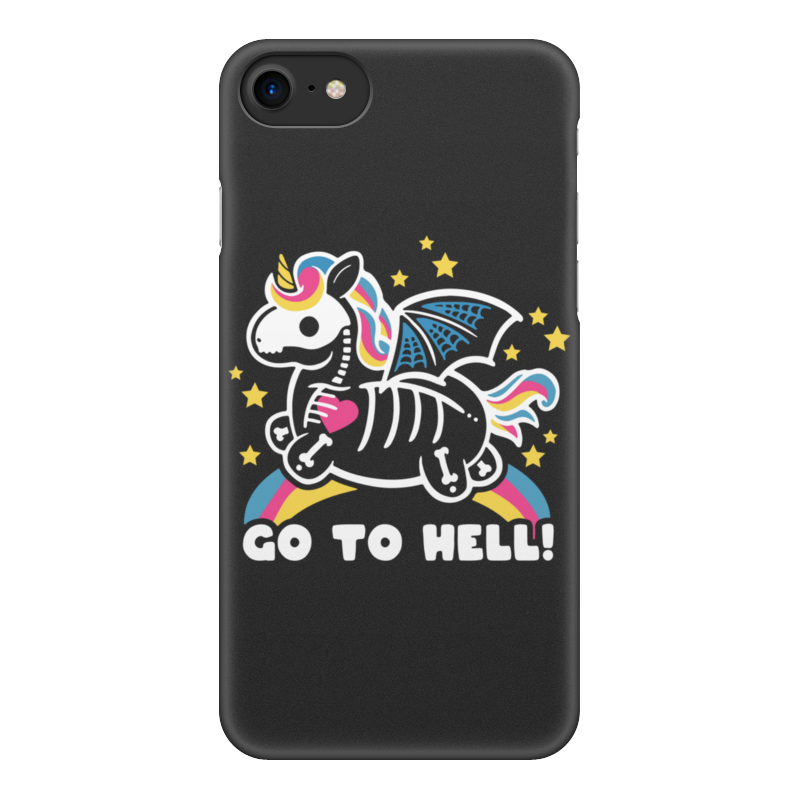 Printio Чехол для iPhone 7, объёмная печать Go to hell unicorn жидкий чехол с блестками единорог на радуге на xiaomi mi a1 сяоми м1 а1