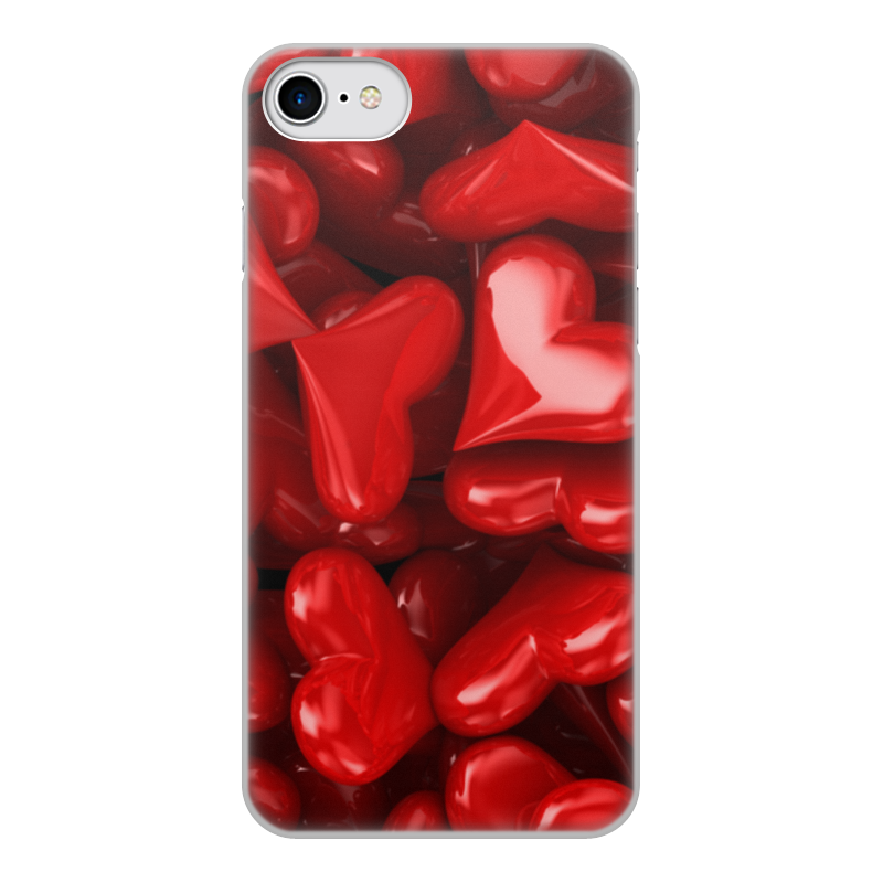 Printio Чехол для iPhone 7, объёмная печать Сердечки