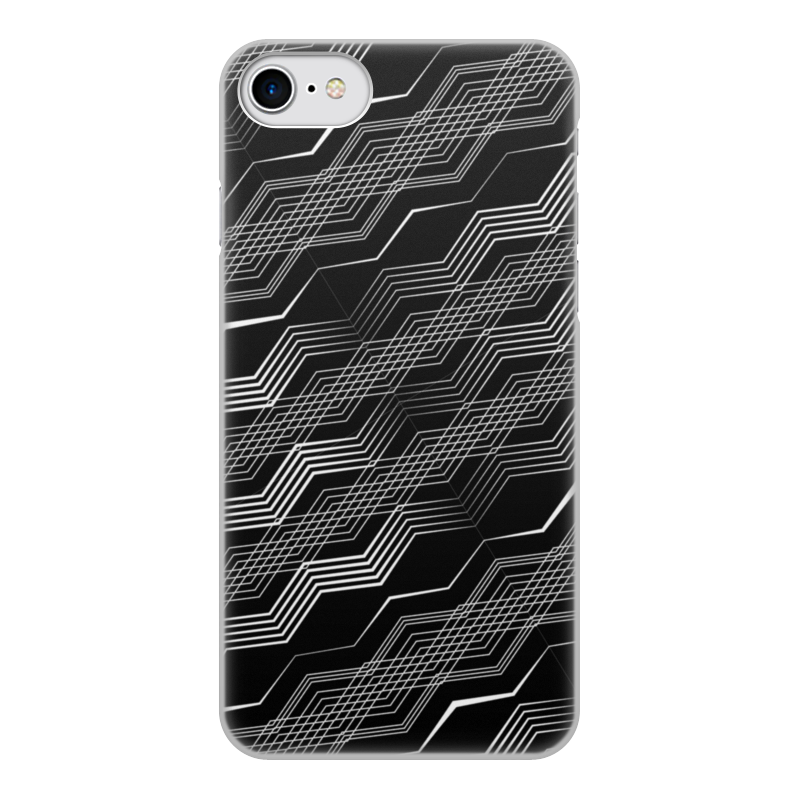 Printio Чехол для iPhone 7, объёмная печать Черно-белая геометрия